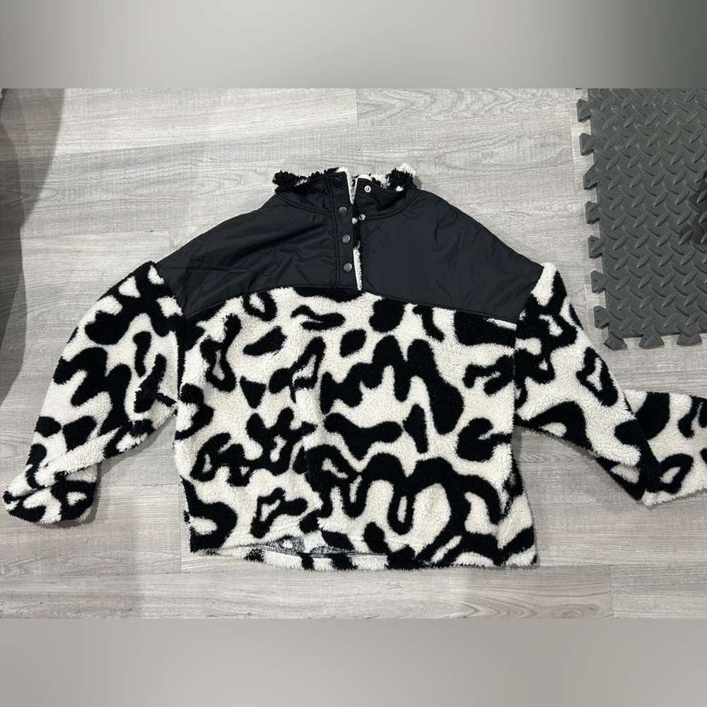 Black and White Faux Quarter Sweater